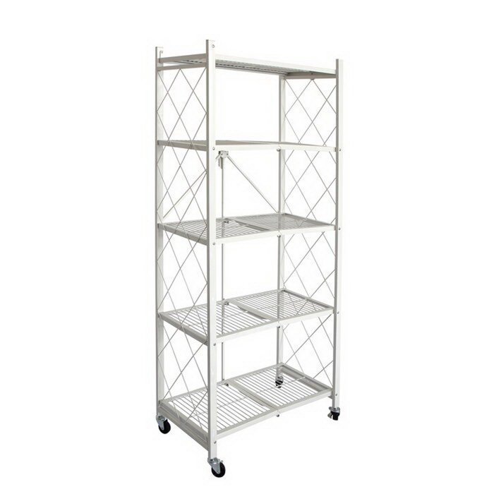 Rebrilliant Foldable Shelving Unit Storage Rack On Wheels Large
